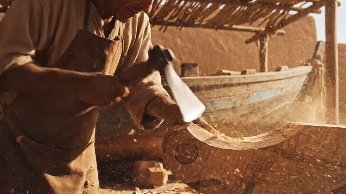 Poster frame: Moroccan shipwright portrait with native audio in Veo 3.1