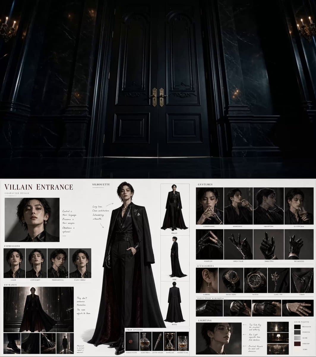 Poster frame: Villain entrance from a character bible in Seedance 2.0