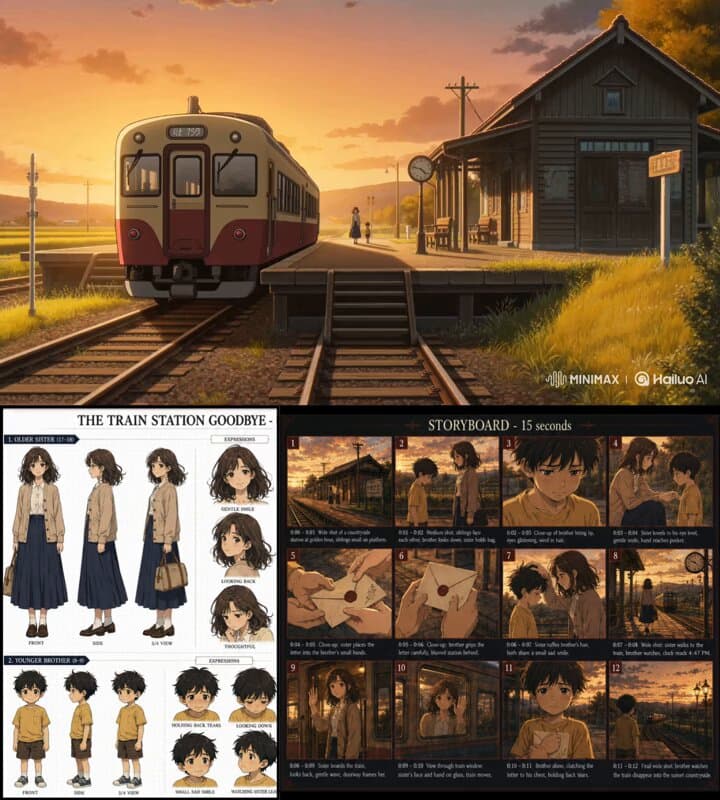 Poster frame: 15-second anime train station short with GPT Image 2 and Seedance 2.0