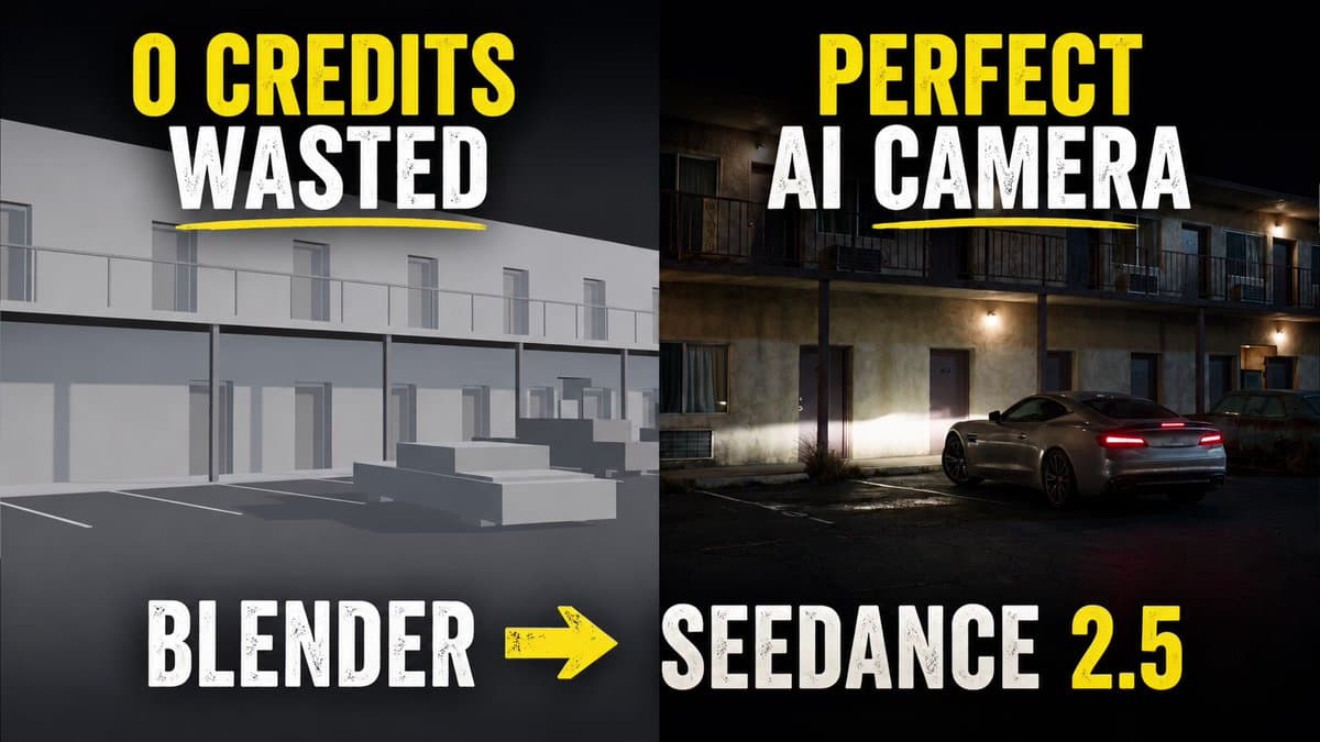Poster frame: Blender previs for exact camera moves in Seedance 2.5