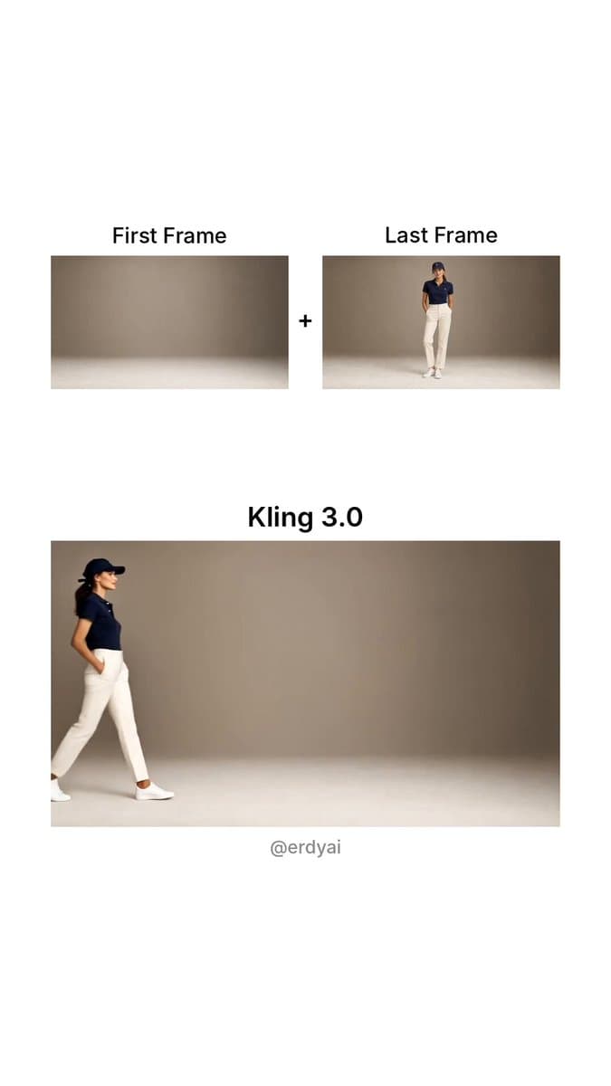 Poster frame: Luxury fashion ad from first and last frames in Kling 3.0
