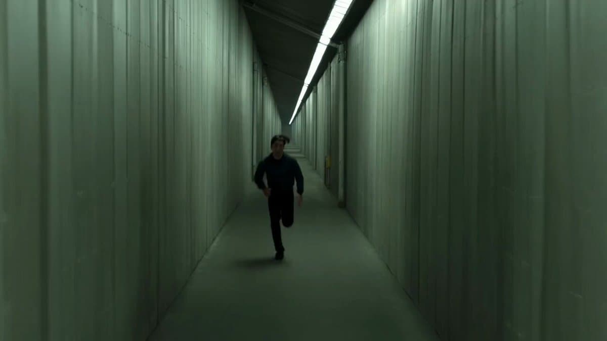 Poster frame: Corridor dolly zoom shot from a two-sentence prompt in Hailuo